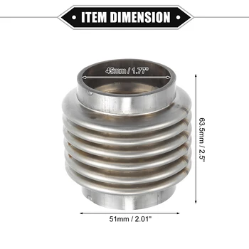 X Autohaux 63x102 มม.63x203 มม.76x102 มม.ท่อไอเสีย Flex ท่อรถท่อไอเสียท่อยืดหยุ่นท่อ Universal ไอเสีย Joint 7