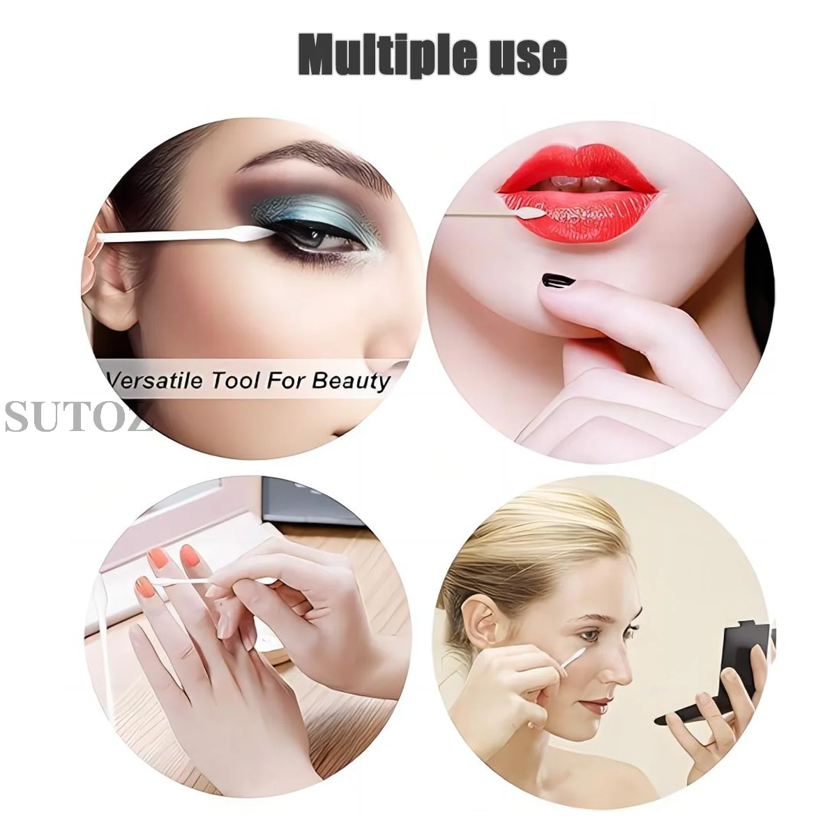 100pcs Double Swabs with Pointed Tip Cotton Swabs for Makeupm Nail Art Bamboo Sticks Pointed Multi-Purpose Makeup Tools CXN-02 4