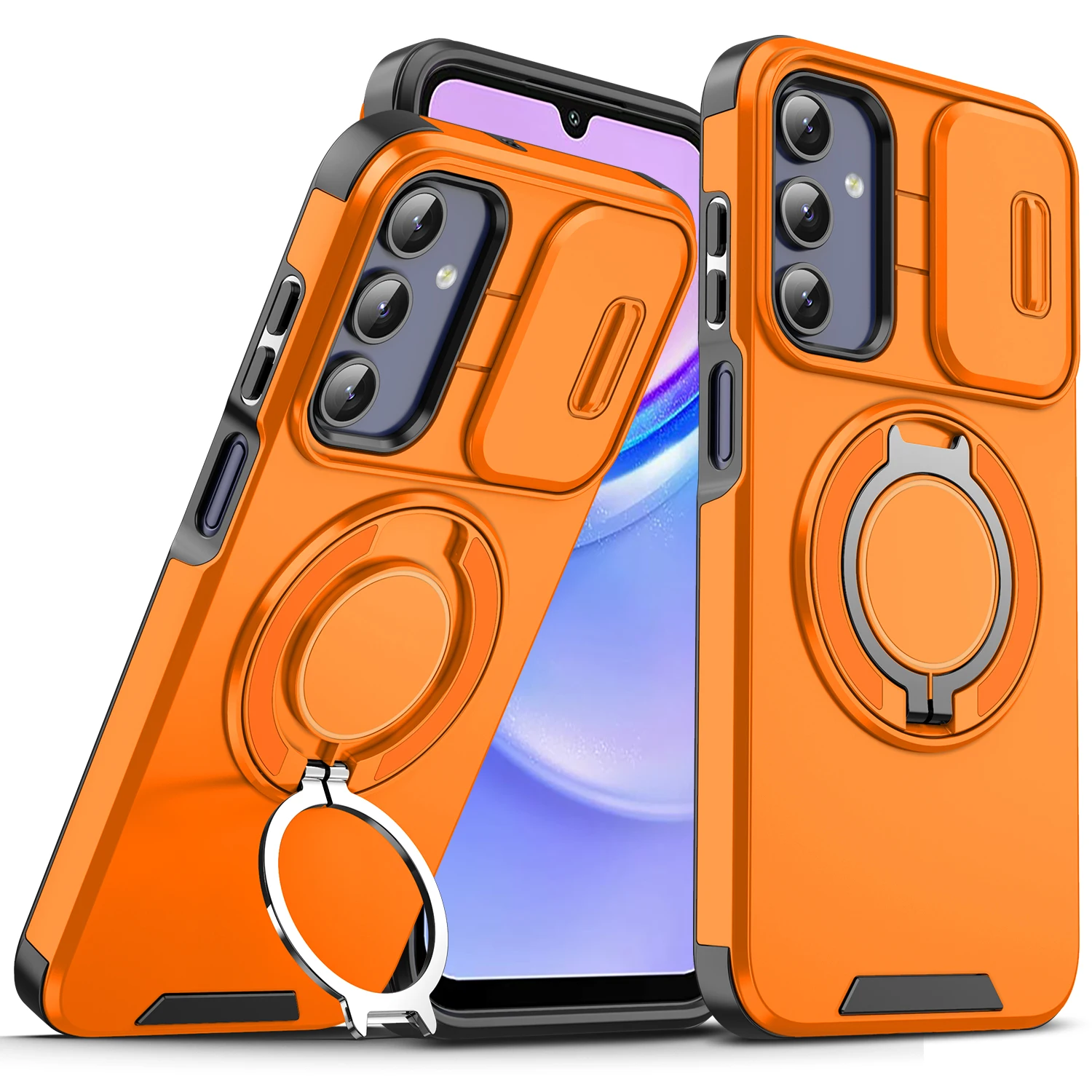 Luxury Armor Phone Case with Magnetic Bracket & Lens Protection