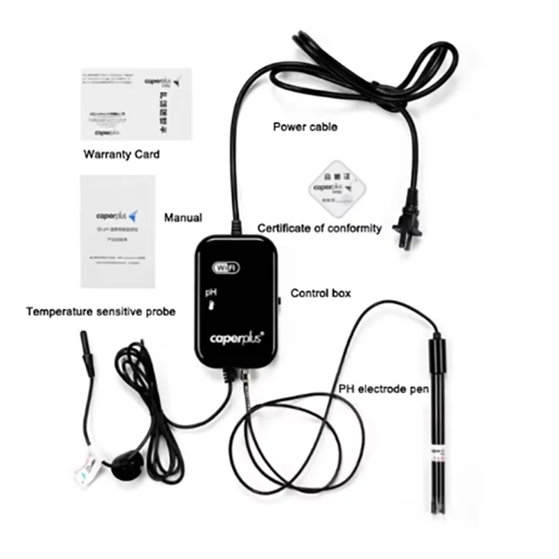 110-240V Caperplus Aquarium Q2 PH Temperature TDS 3 In 1 Intelligence Monitor Detector WIFI APP PH Digital Monitor Fish Tanks