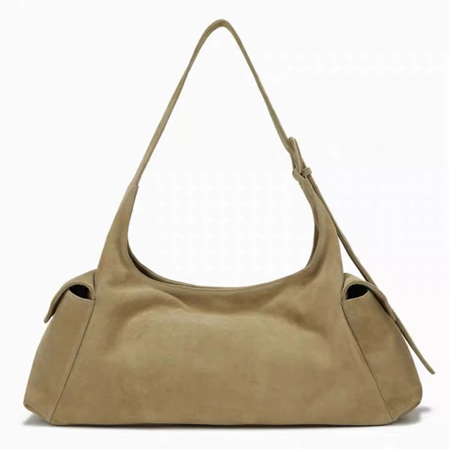 Casual Faux Suede Shoulder Bag Vintage Tote Handbag Women Retro Underarm Pouch Autumn Winter Large Capacity Top-Handle Bag