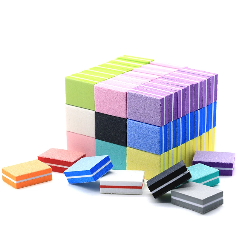10/25/50Pcs Professional Mini Nail Art buffer 100/180 Sandpaper Manicure Sanding Polishing Nails File Grinding Equipment Tool