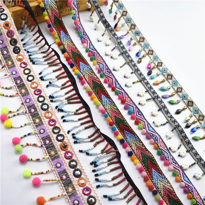 Tassel Trim Lace 1Yards/Lot Silk Tassel Fringe Trim Tassel Lace Ribbon Pompom Trim Fabric Sewing Garment Shoes Bag Materials Accessory Tassels lace ribbon lace decoration
