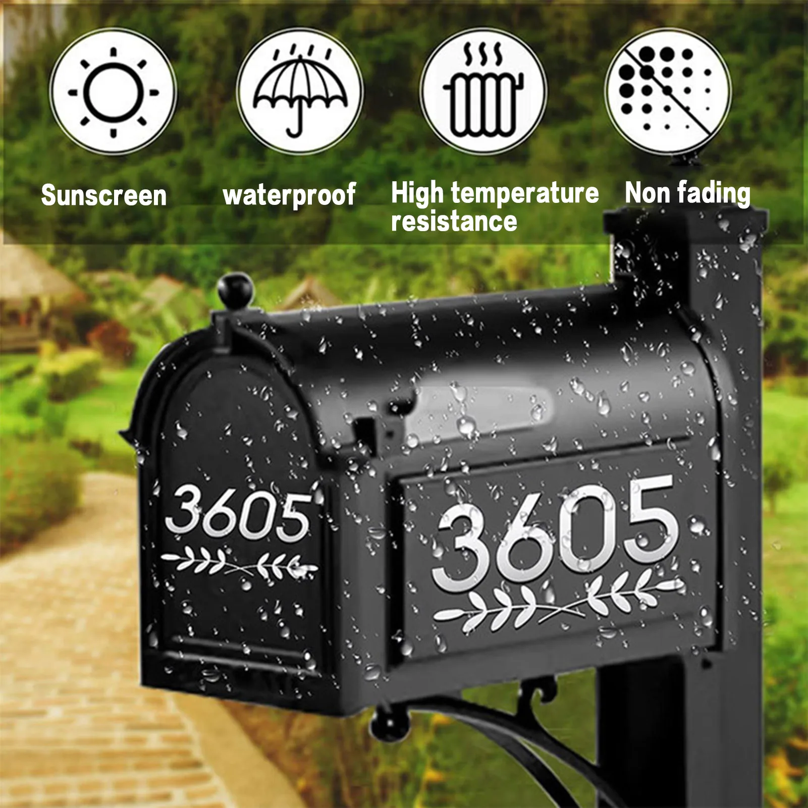 1pc 2/3/4 inch Number Sticker Birthday Party Decoration Car Mailbox Wall Letter Stickers 0-9 Reflective Mailbox Number Sticker