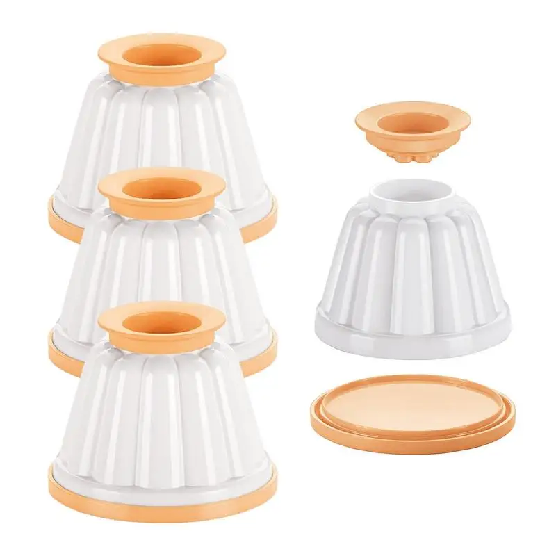 Set Di 4 Stampi Per Crema Pasticcera Stampo Per Crema Crema Stampo Affidabile Per Caramello Con Coperchio A Forma Casuale Stampo Per Budino Di Gelatin