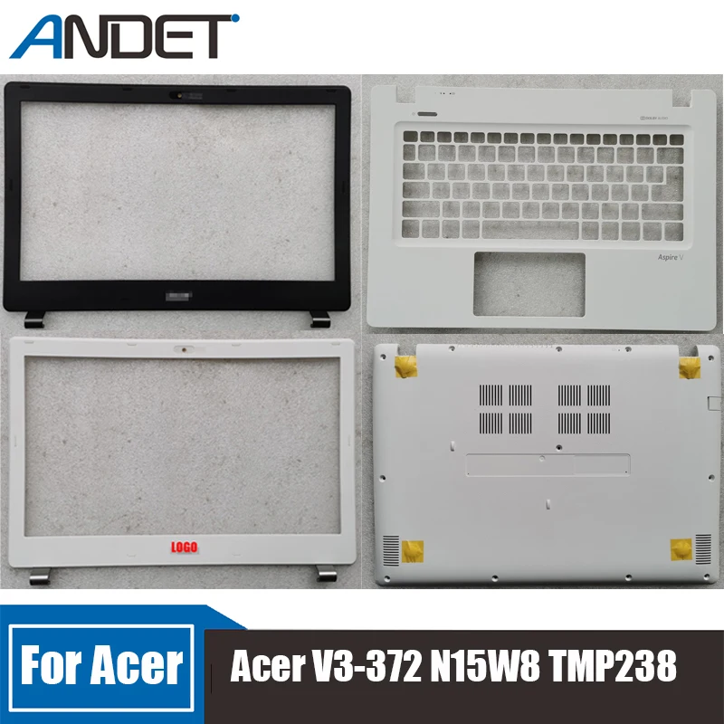 

New For Acer V3-372 N15W8 TMP238 Laptop White Black Lcd Frame Bezel Keyboard Palmrest Upper Case Host Lower Cover Accessories