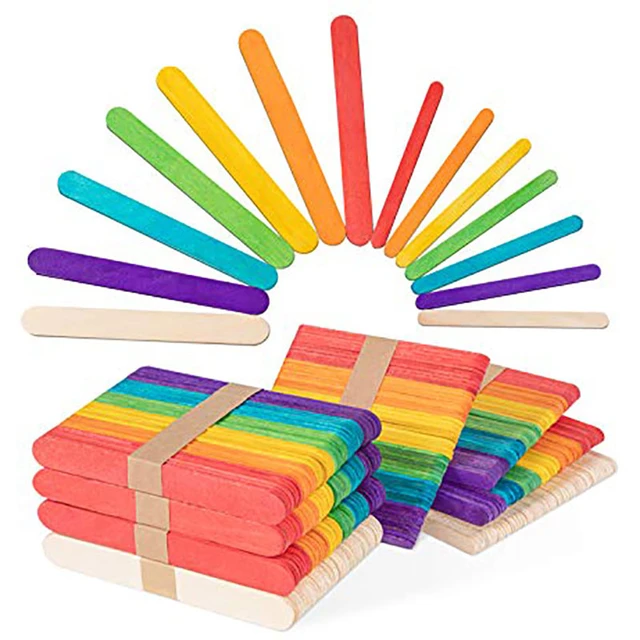 50Pcs Holz Popsicle Sticks Natürliche Holz Ice Cream Sticks Kreative Kinder  Puzzle DIY Hand Handwerk Kunst