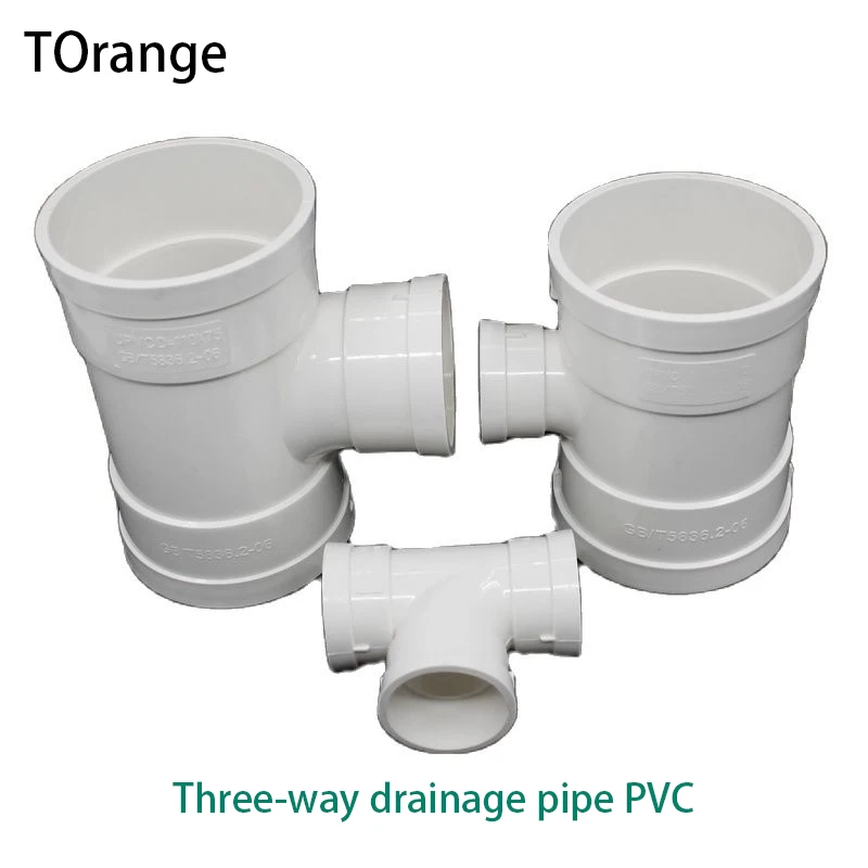 Tubo de Drenagem de Três Vias Pvc Branco Tubo de Drenagem t Acessórios para Tubos de Drenagem Jardim Cozinha Dreno Montagem Conjunta Pcs