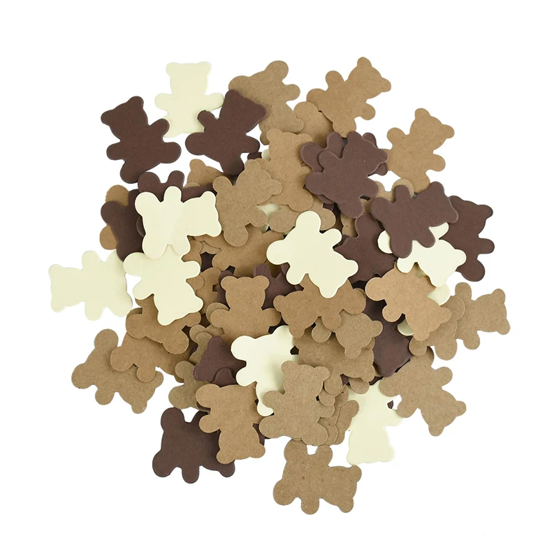 Description Picture 6 of item100pcs Teddy Bear paper Confetti Brown Bear Confetti Baby Shower Table Decoration kid's favors Birthday Party DIY Decor Supplies