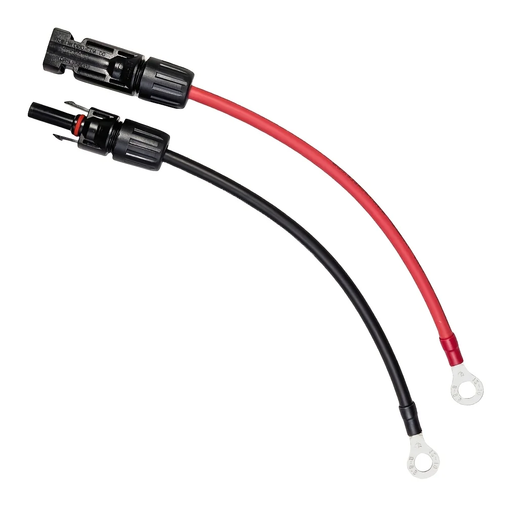 10AWG Panel Connector Cable to O Ring Terminal For solar panel Generators Inverters Battery RV 9.8in/0.8FT