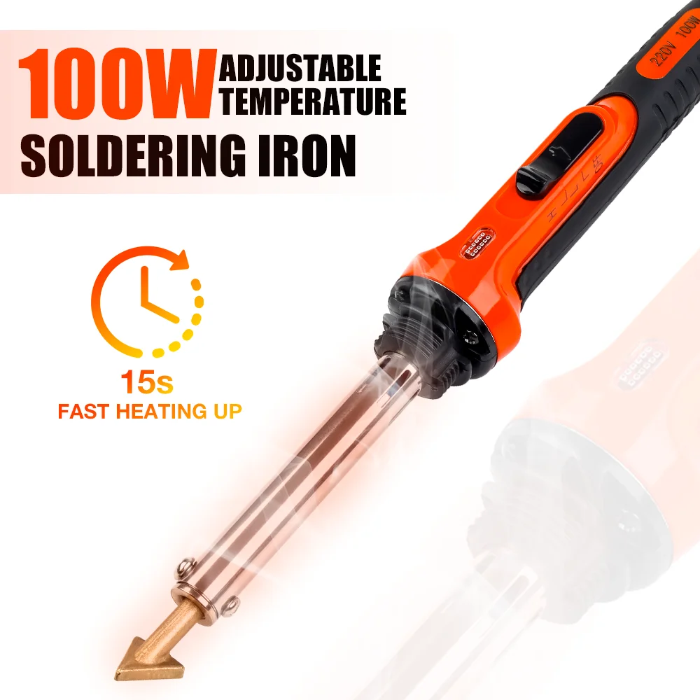 100W+50W Soldering Iron,110V/220V Car Bumper Repair Soldering Iron, Home Welding Tools,Leather Ironing Tool,Contains Welding Rod 3