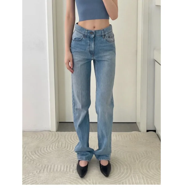 

2023 Spring/Summer/Autumn The * row Straight Slender Casual Cotton Blue Jeans