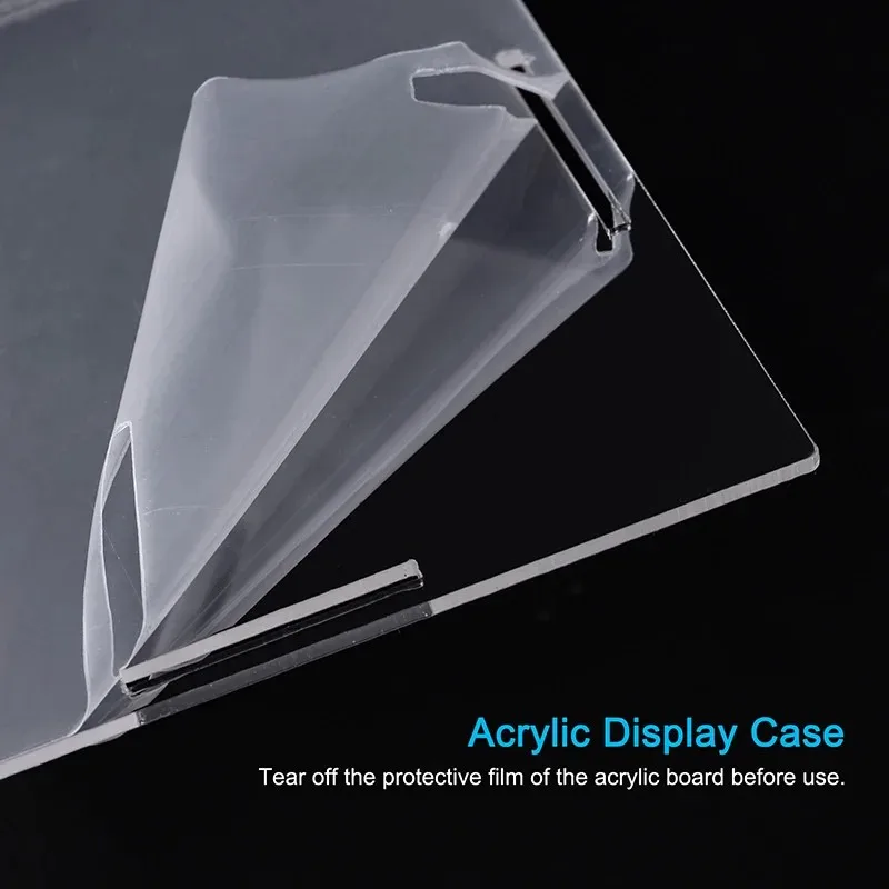 Clear Acrylic Display Case with Black Base 15.7x 7.9x 5.9 In Dustproof Protection Showcase for Action Figures Toys Collectibles