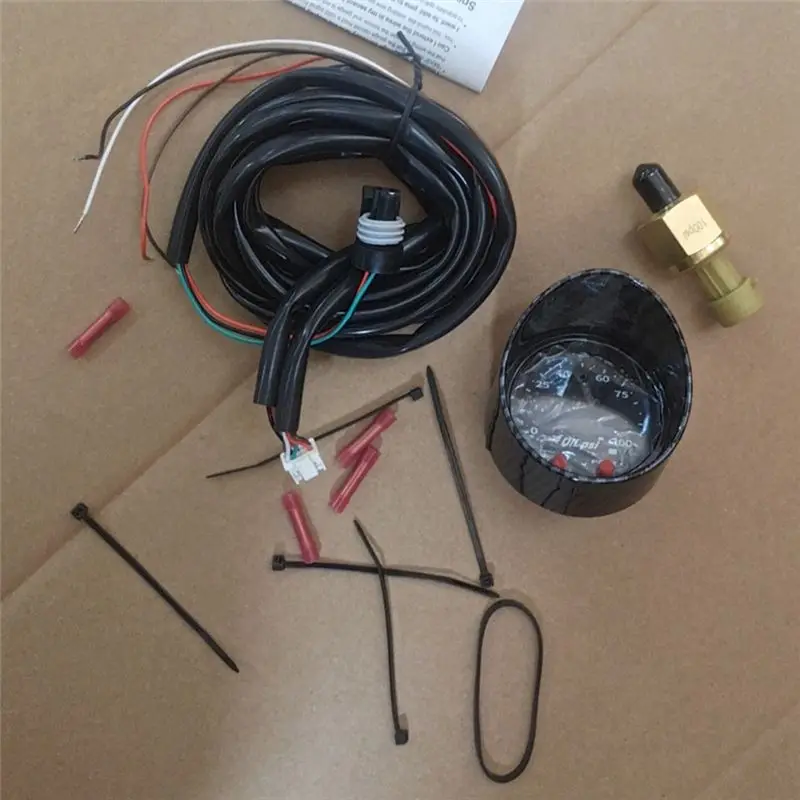 30-0301 52MM X 시리즈 오일/연료 압력 게이지 100PSI 7BAR 디지털 LED 검정색 플라스틱