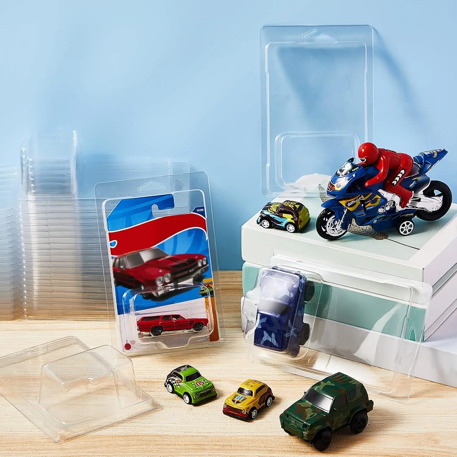 Crystal Clear Clamshell Display Case Set – Dust-Proof & Scratch-Resistant Protection for Miniature Collectibles