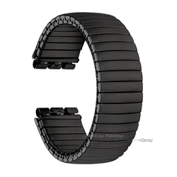 Elastic Stainless Steel Watch Band - Versatile Stretchable Wristband - 20mm (Black - matte)