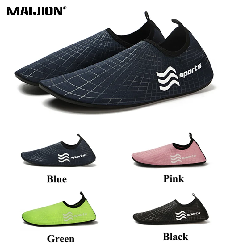 Men Women Flat Quick Dry Wading Shoe Lightweight Seaside Beach Barefoot Aqua Shoe Soft Surfing Comfortable Fish Water Sport