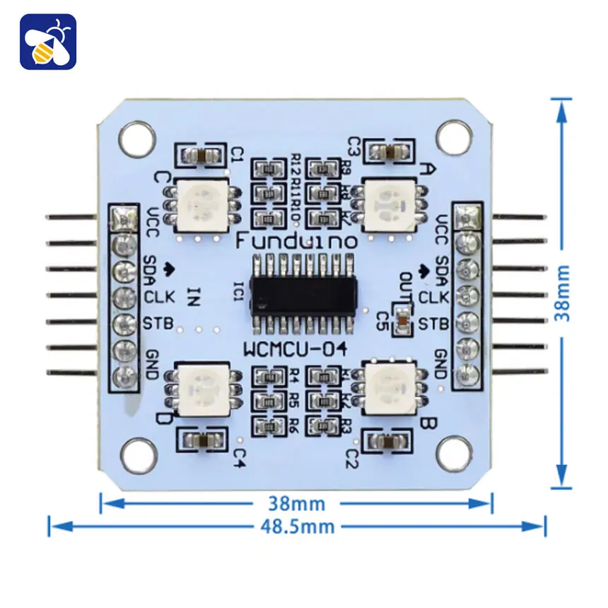 White-RGB-module-74HC595-control-4-RGB-LED-display-5V-for-UNO-R3 ...