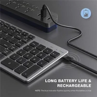 Ultra Slim Wireless Bluetooth Keyboard and Mouse Set Compatible for Mac OS/iOS/iPad OS Rechargeable Keyboard for MacBook - Image 3