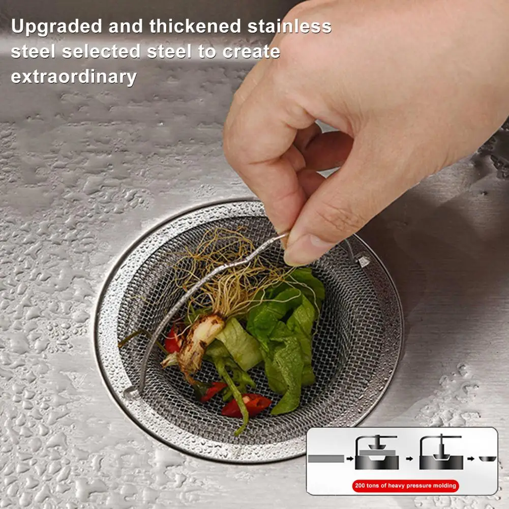 

Kitchen Sink Strainer Stainless Steel Sink Filter Strainers Set with Handle Rust-proof Hair Catcher Drain for Kitchen for Most