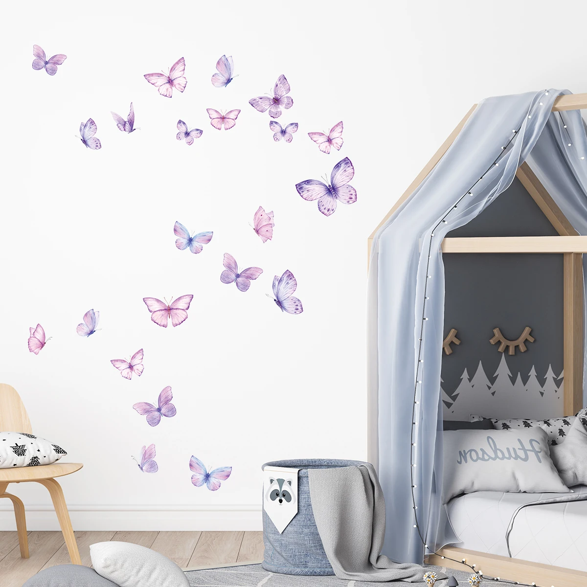 PTNKUIIY Acchiappasogni per bambini, stile bohémien, realizzato a mano, con piume, decorazione romantica, per asilo, camera da letto, decorazione da parete, colore blu