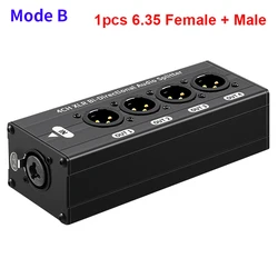Premium XLR Balanced Audio Signal Splitter - 1 Input to 4 Outputs (Mode B)