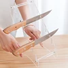 Transparent Acrylic Kitchen Stainless Steel Knife Kitchen Knife Storage Rack Fruit Folding Knife Holder Base 5