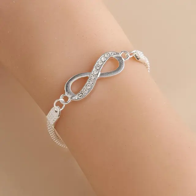 Bracelets de Couple en forme de cœur d'amour pour femmes et hommes, couleur argent, Double couche, chaîne assortie, bijoux cadeau pour amoureux, 1 pièces