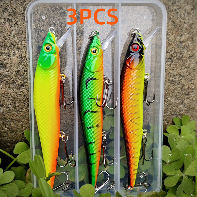 3PCS/box Japan Slow Sinking Minnow Fishing Lures 12cm 14g Jerkbait Bass Pike Carkbait Wobblers Swimbait Professional Bait