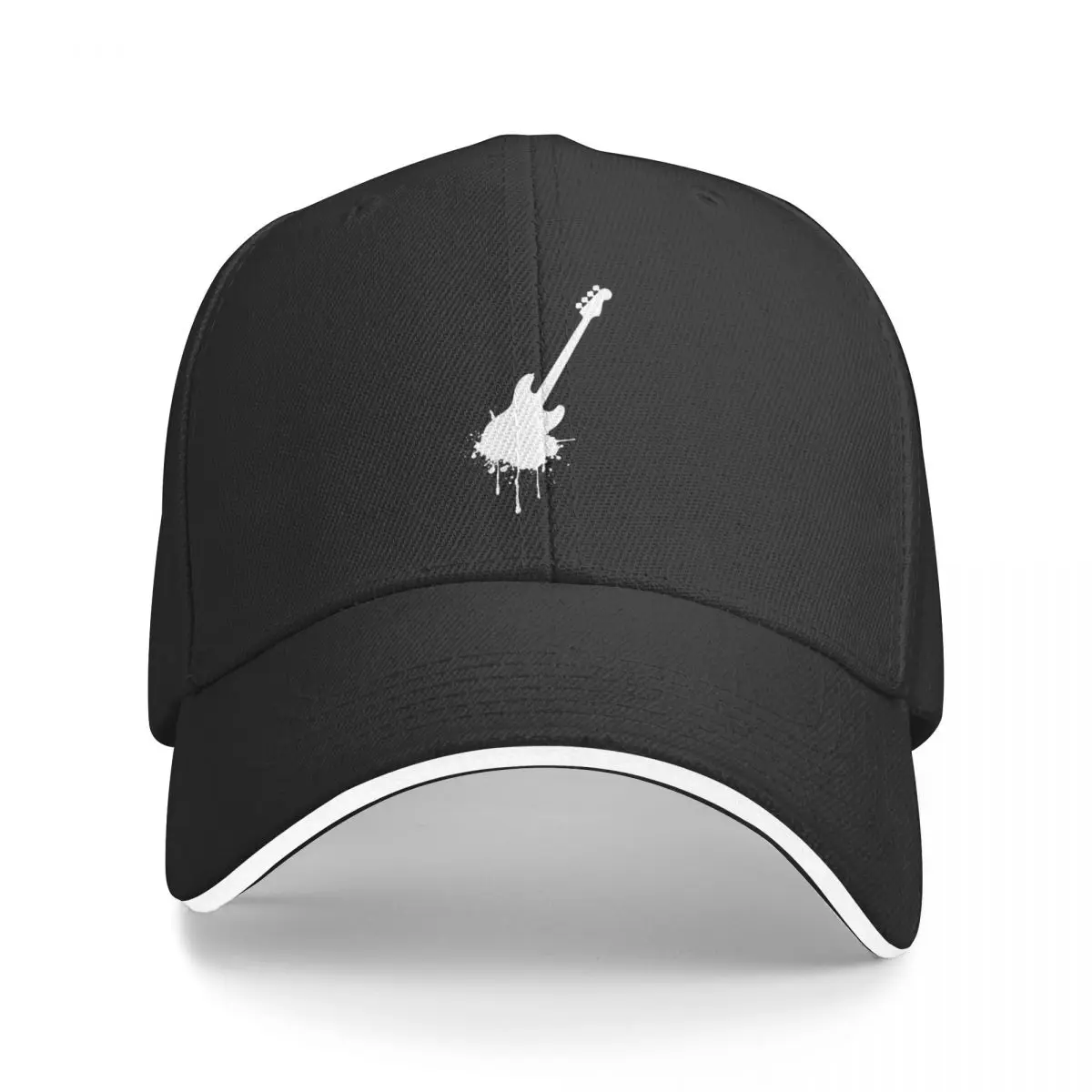 

New Electric Bass Guitar Paint Splash Baseball Cap Fishing Caps Snap Back Hat Hats For Women Men's