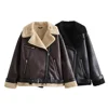 UNIZERA 2023 Autumn/Winter New Women's Wear New Fashion Casual Loose Versatile Leather and Fur One Piece Jacket Coat 1