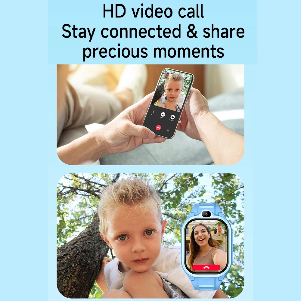 4G Kids Smart Watch GPS WIFI Video Call SOS APP Download Monitor Tracker Location Phone Watch Child Smartwatch Boys Girls Gifts