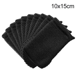 Set of Air Mesh Drawstring Pouches - Multipurpose Black Storage Bags for Electronics and Accessories (10pcs - 10x15cm)