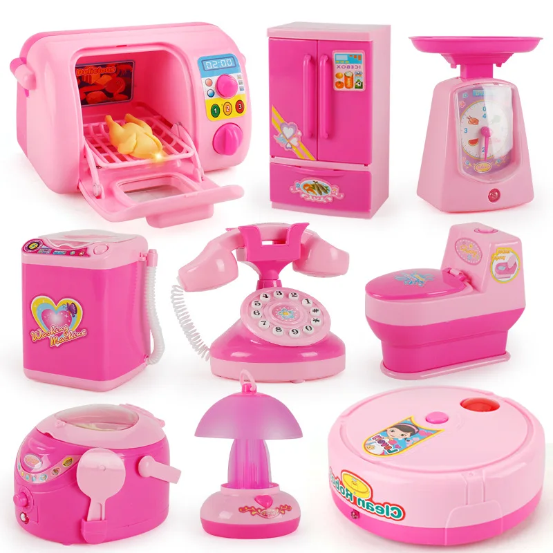 Simulation Kitchen Mini Appliances Washing Machine Rice Cooker Children's Toys Girls Pretend Playtoys Children's Birthday Gifts