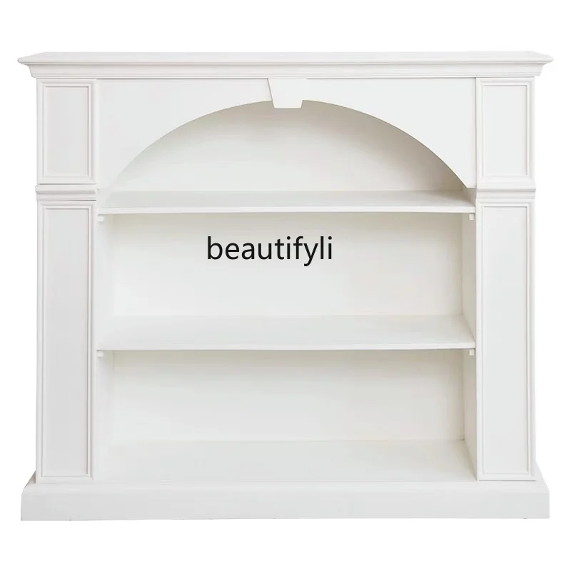 

White French Fireplace Curio Cabinet Living Room TV Cabinet Hallway Background Wall Cabinet Storage Rack Storage Cabinet