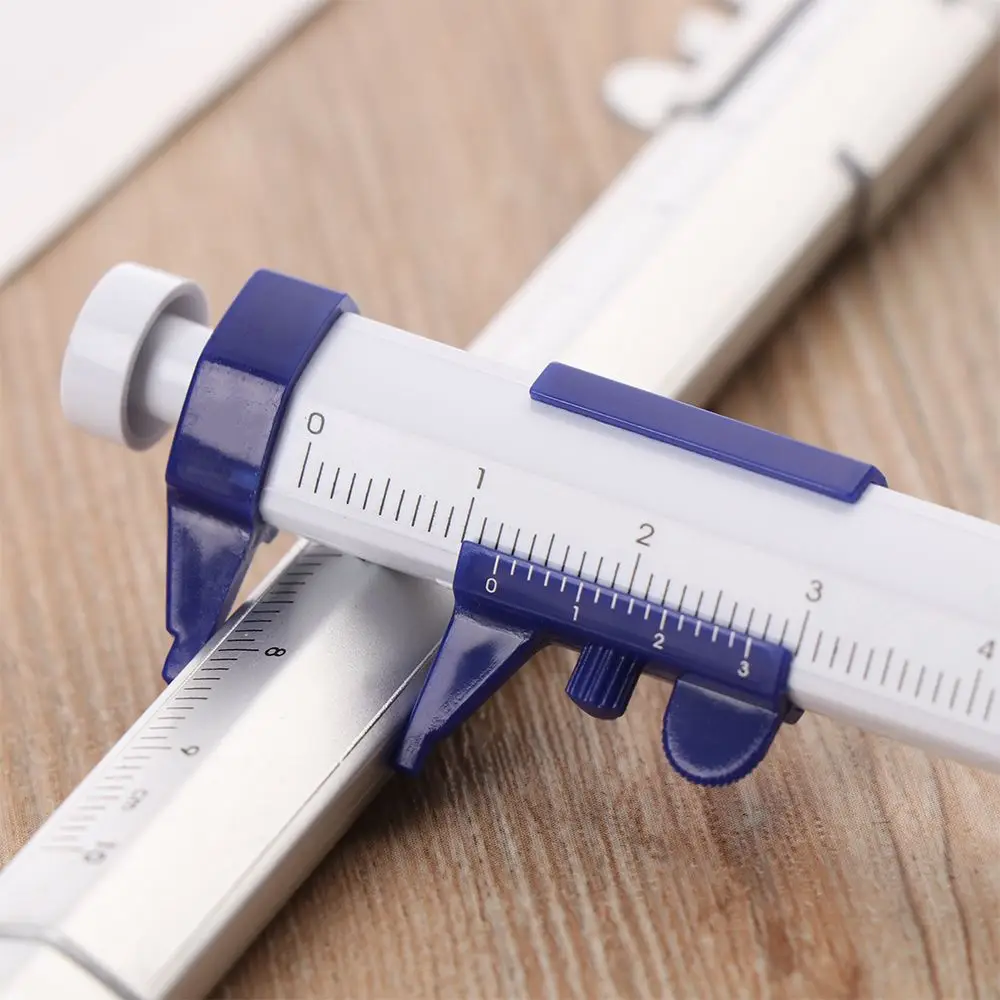 Creative Measuring Vernier Caliper Scale Ruler Ballpoint Pen Pointer Gauge Ruler Multifunction School Office Supplies Gifts 1Pcs