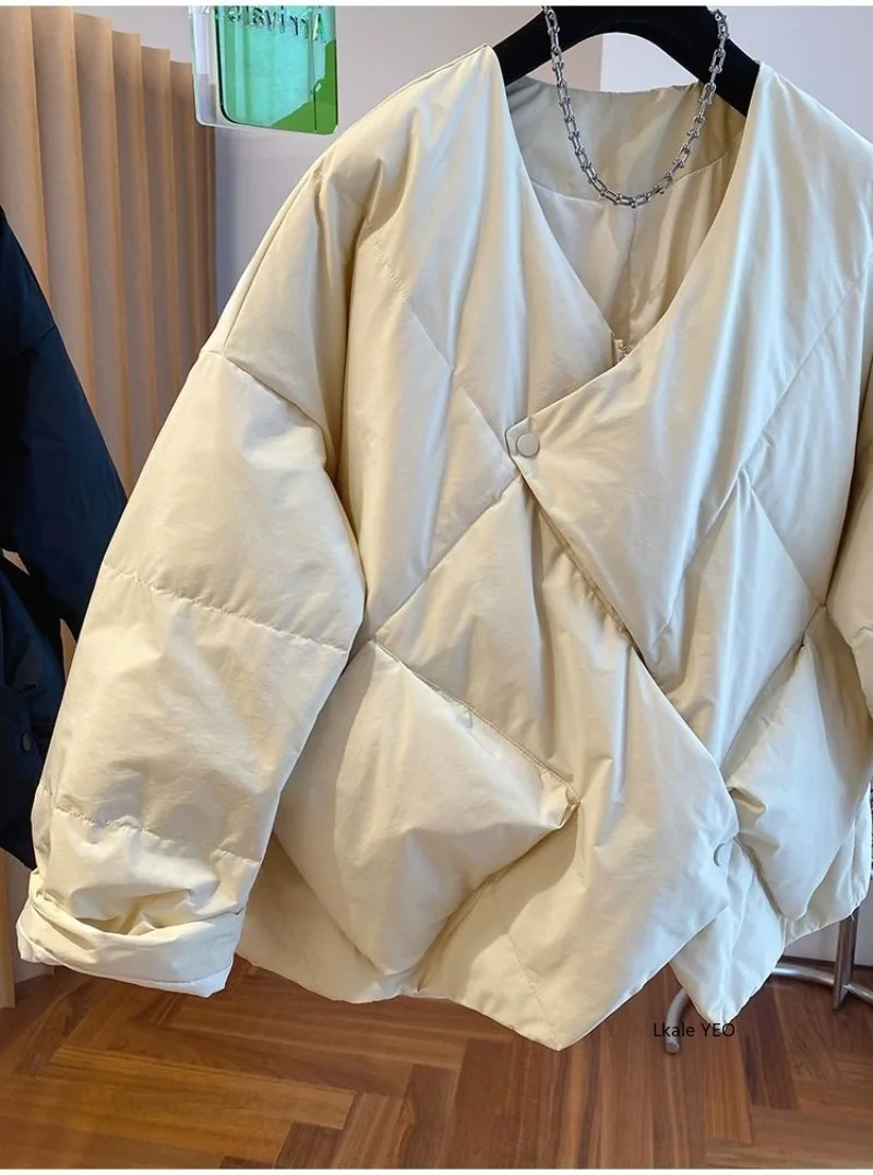 Ladies Down Cotton Jacket 2025 Loose Casual Advanced Women's Winter Parka Coat Design Sense Comfortable Female Outerwear