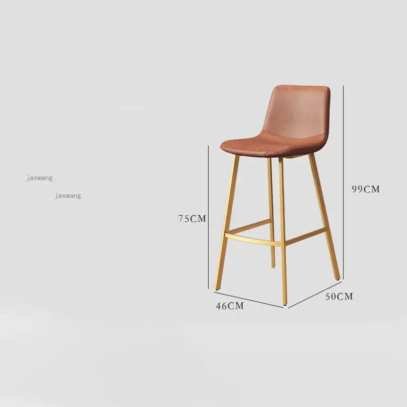 Nordic Iron Bar Chairs for kitchen Simple Bar Stool Home Furniture European Style High Stool Leisure Cafe Backrest chair A