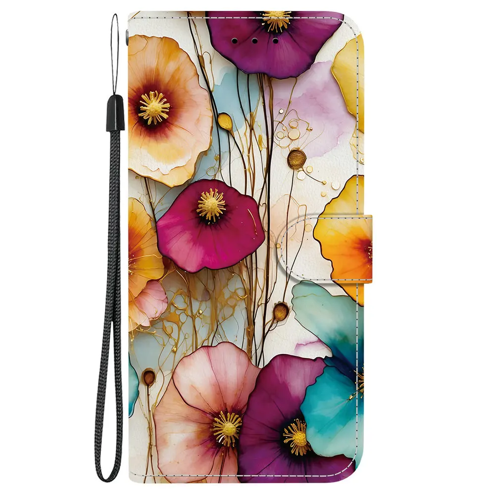 Patterned Leather Wallet Flip Case - Premium Phone Protection and Stylish Design