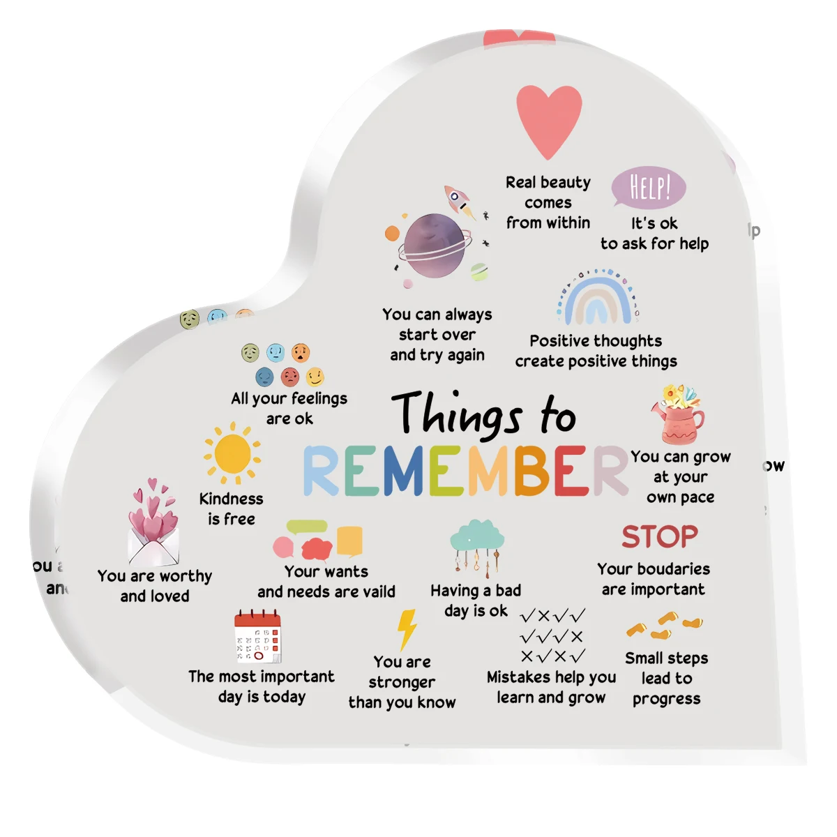Description Picture 2 of itemAcrylic Decorative Sign for Mental Health& Affirmations,Eclectic Tabletop Plaque for Therapy,Social Worker Positive Mindset Gift