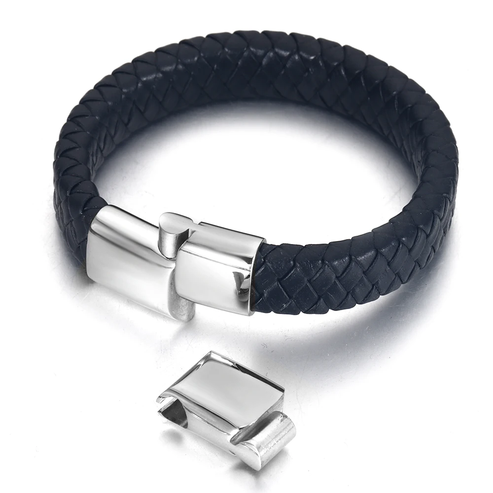 Dreiteiliger Magnetverschluss aus Edelstahl, Lederband, verlängerte Verschlüsse für DIY-Armbandzubehör, Schmuckherstellungszubehör – Detail 7