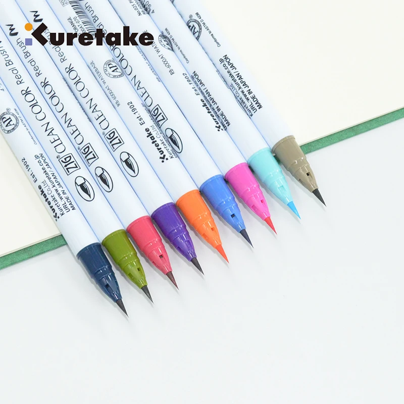 

Ручка для рисования Kuretake Hand, акварельная ручка с мягкой головкой, ручка для рисования RB-6000AT, ручка для иллюстрации. Используется для иллюстрации, художественной живописи