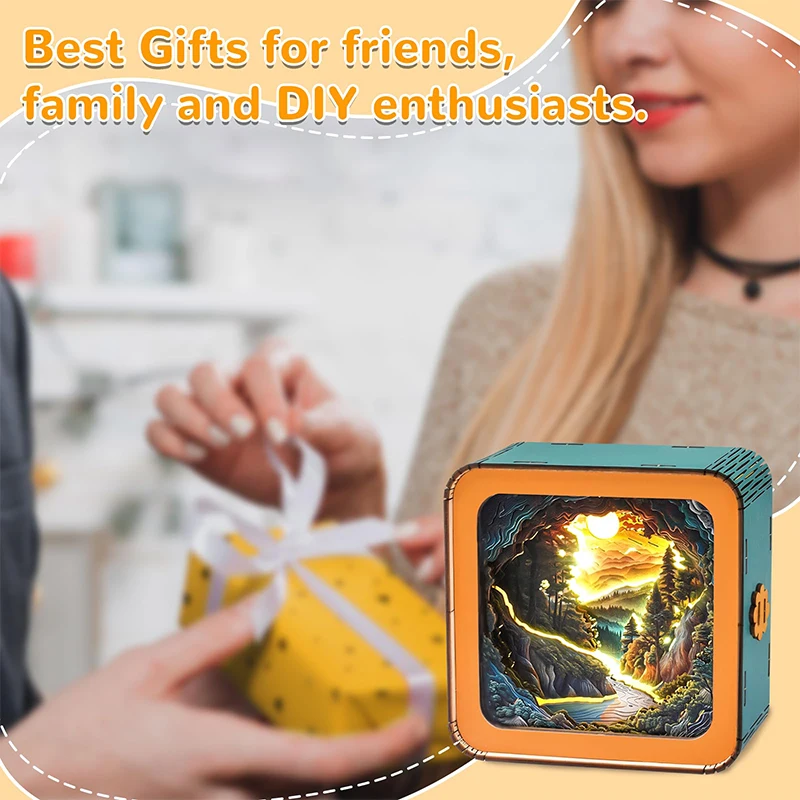 3D Wooden Puzzle Night Light Forest Secret DIY Puzzles For Adults Eye Care Night Light With Touchable Switch Personalized Gifts 4