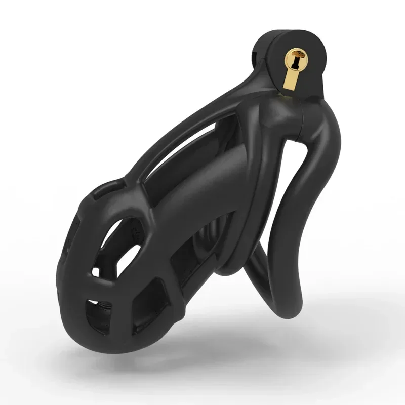 Penis Chastity Cage Chastity Lock Sex Toy Penis Cock Ring Male Penis Lock Chastity Cage with Lock Resin Breathable Penis Fetish Restrain