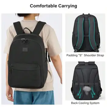 30L Water Resistant Travel Backpack For Adults, Expandable Carry On Bag Fits 15.6 Inch Laptop, Comfortable Shoulder Straps 1