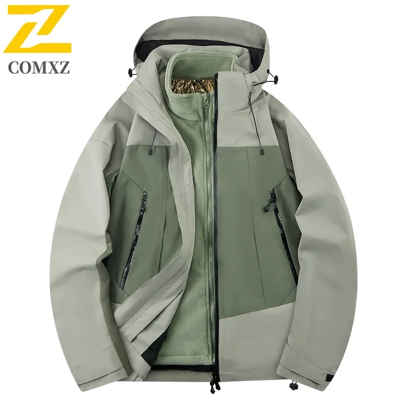 COMXZ Mens Jacket Lightweight Mountaineering Windproof Motorcycle Jackets 2025 Cycling Cold Protection Winter New Outerwear