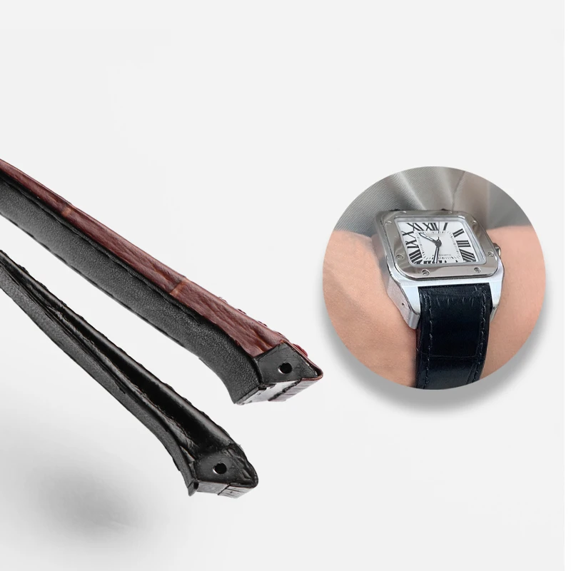 High-Quality Genuine Leather Watch Strap with Folding Buckle
