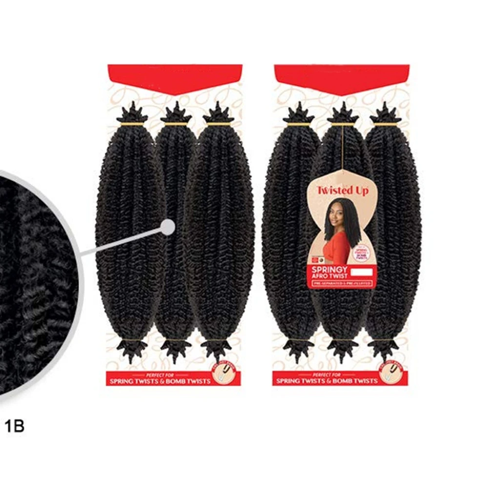 3X Springy Afro Twist Synthetic Braid 16/24inch Short Soft Afro Twist Crochet Braiding Hair Natural Hairstyles For Black Women 3