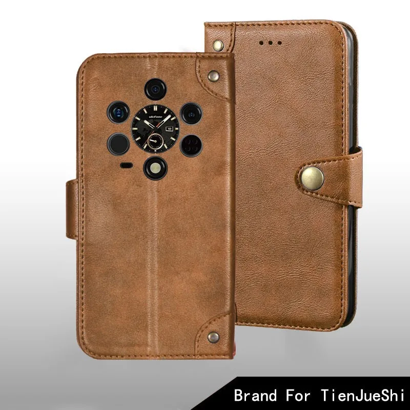Premium Metal Buckle Retro Leather Back Case Cover - Rugged Phone Accessories