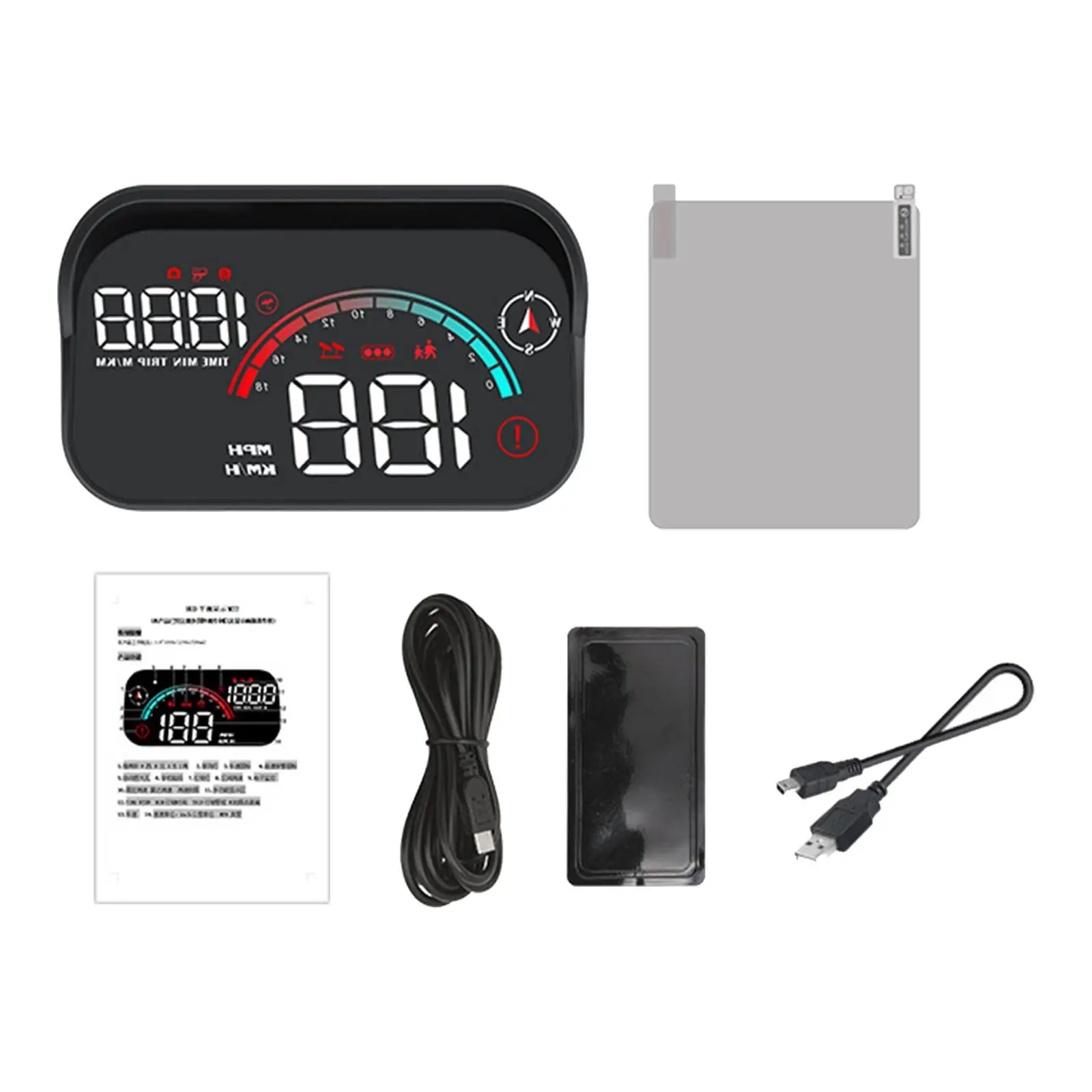 

Car HUD Head up Speed Meter Display over Speed Warning for Buses Trucks